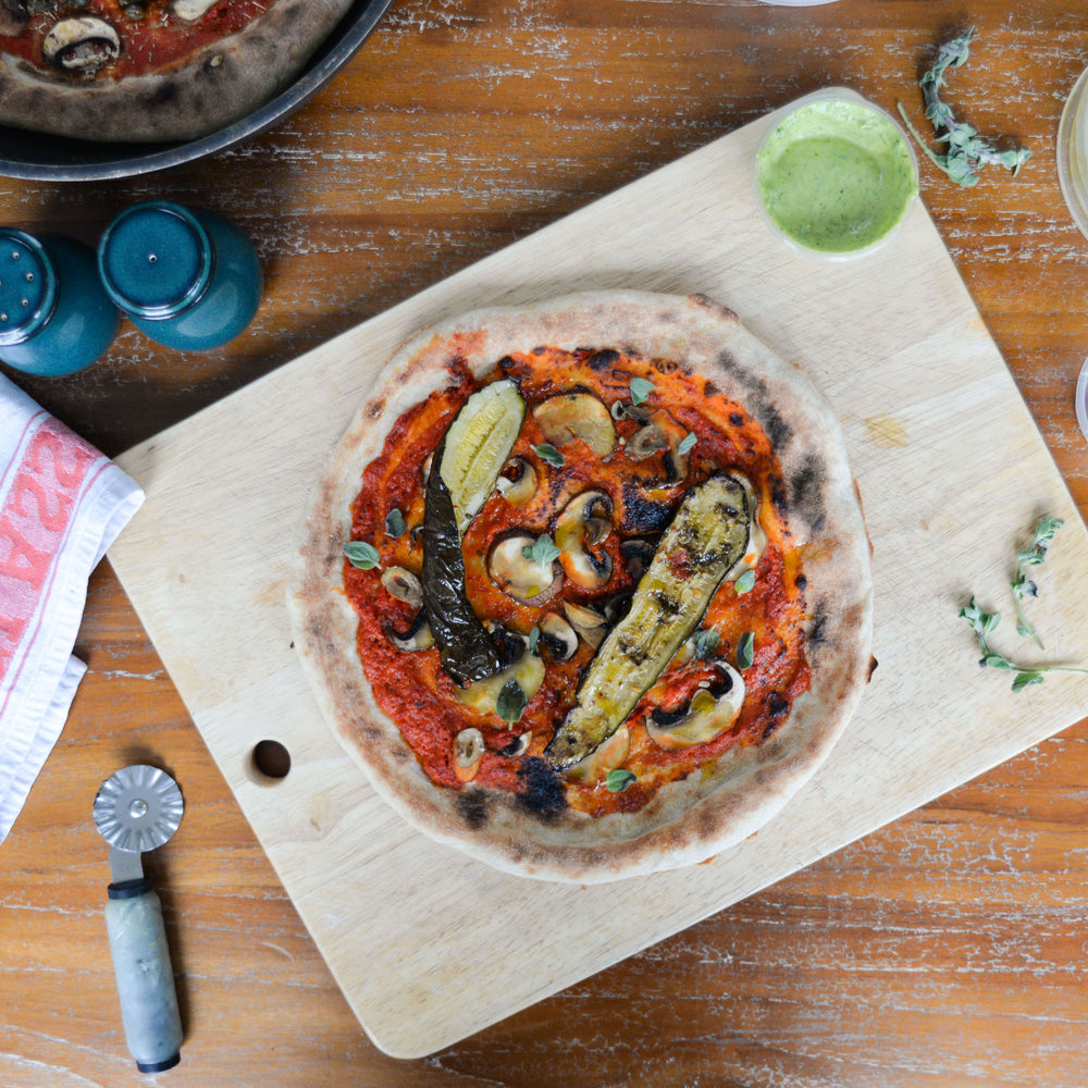 
                
                    Load image into Gallery viewer, CHARGRILLED COURGETTE &amp;amp; MUSHROOM PIZZA KIT (vg)
                
            